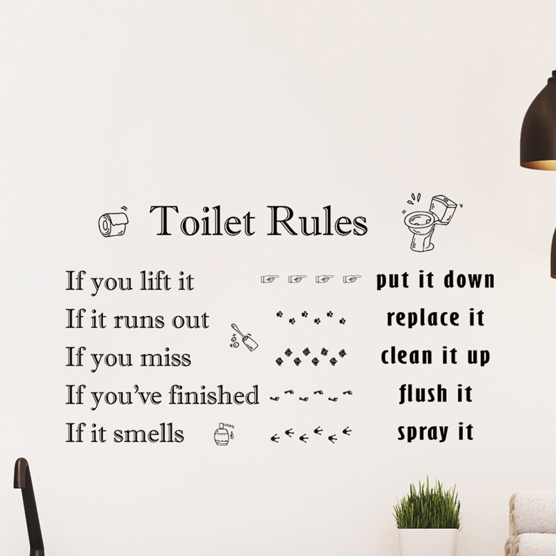 17 Stories Toilet Rules Wall Sticker & Reviews Wayfair.co.uk